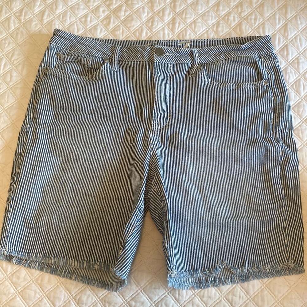 Pin striped denim shorts from Seven